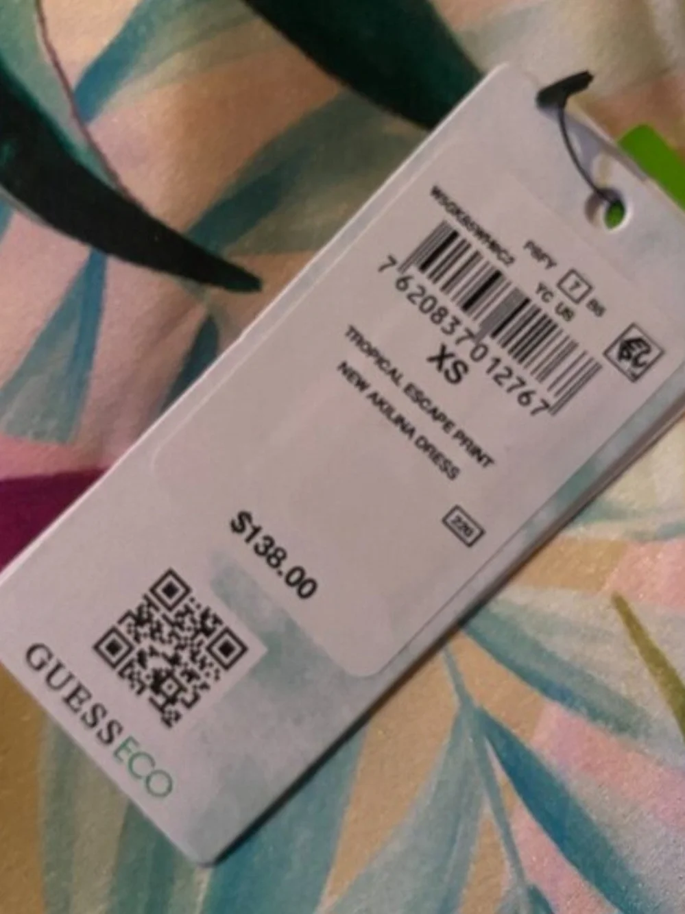Guess Akilina Cowlneck Midi Dress Tropical Escape XS $138 - Picture 8 of 8